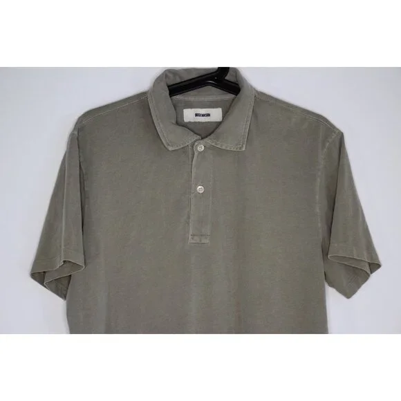 Buck Mason Mens Medium Sueded Cotton Polo Shirt G1438 - Picture 2 of 6